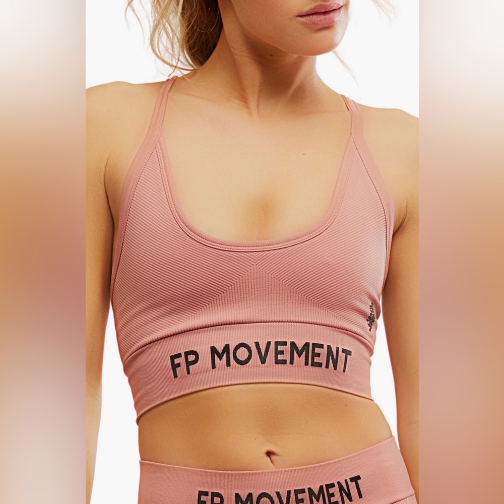 NWT Free People FP Movement Long Haul Logo Bra